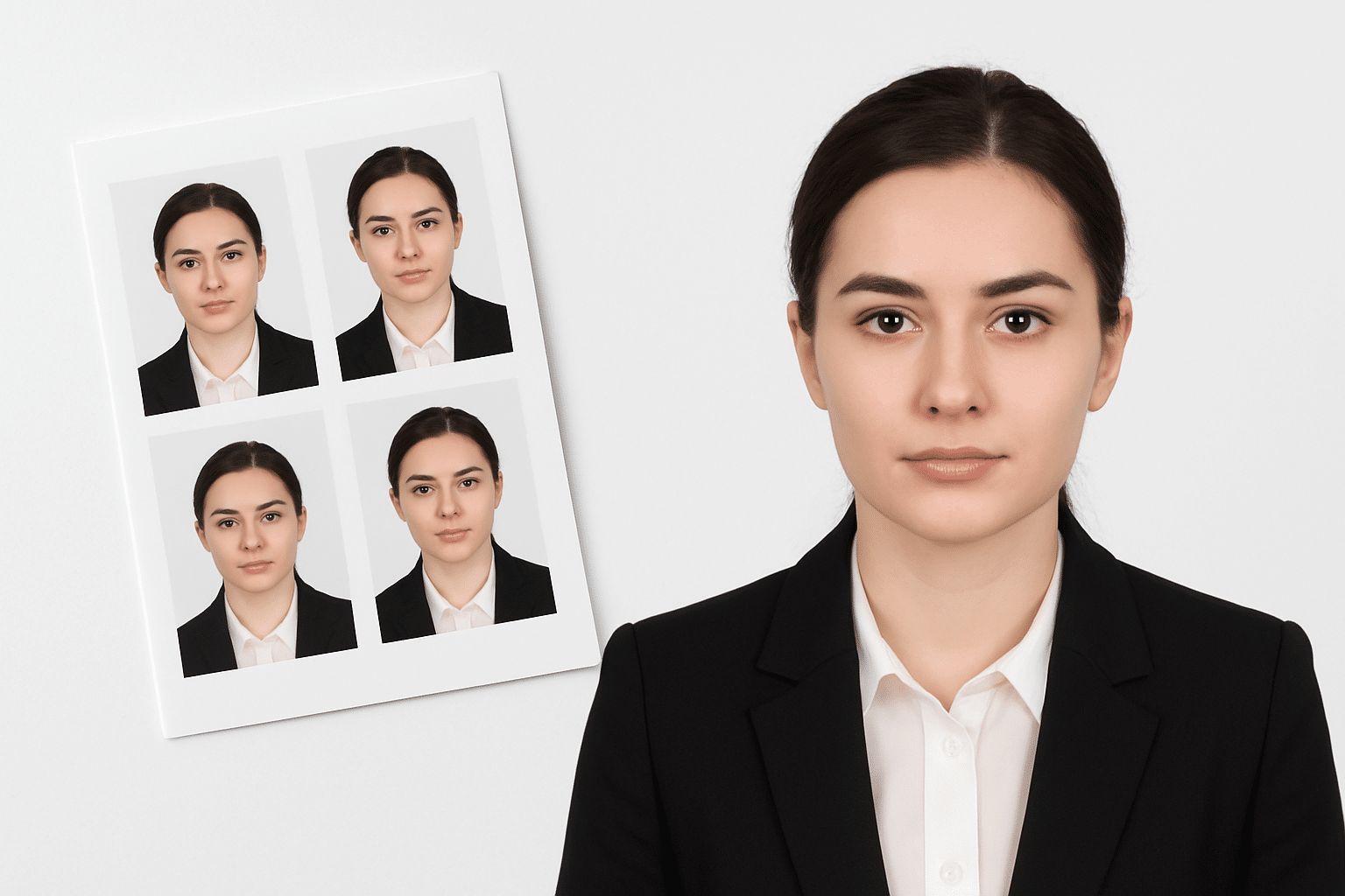 Pasfoto’s volgens richtlijnen – lichte achtergrond