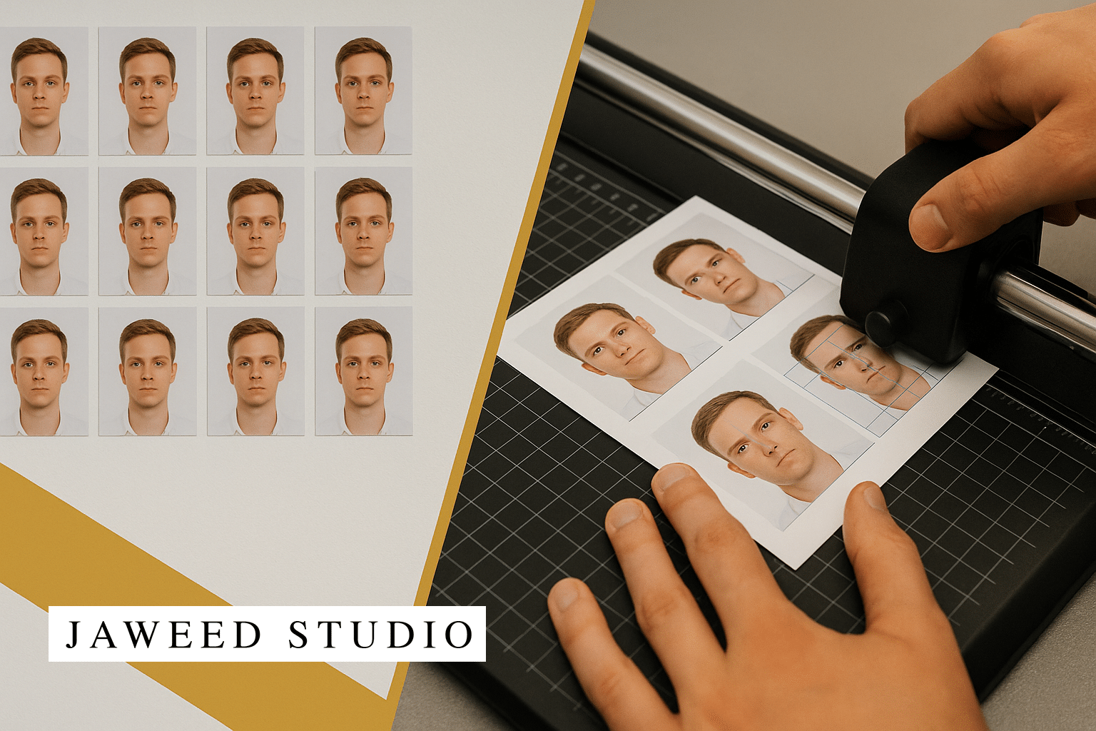 Pasfoto in Gent — studio-opstelling met neutrale achtergrond